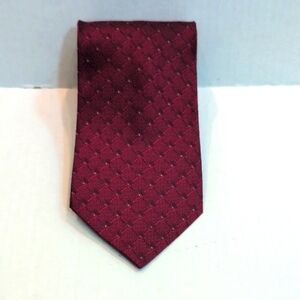 Daniel De Fasson Studio Men's 100% Silk Handmade Tie - Maroon w/White Pin Dots